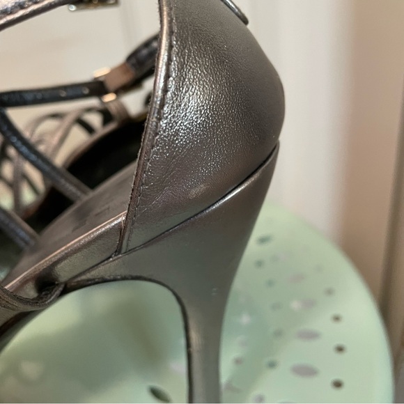 Silver Stuart Weitzman Strappy Heels Sandals 7 - Picture 7 of 9